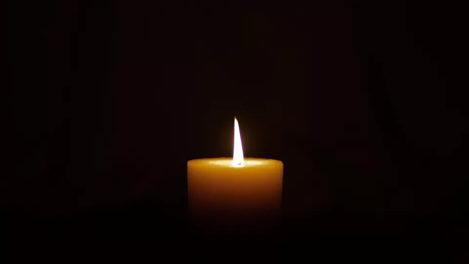 a burning candle.