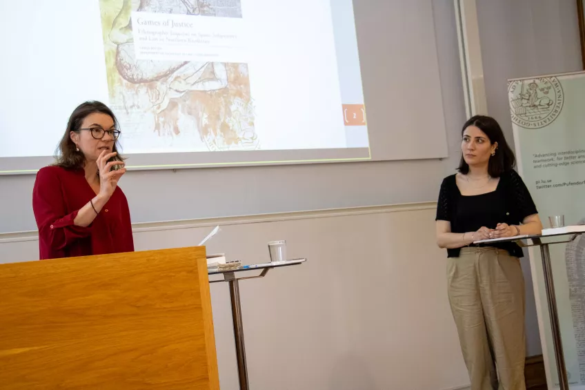 Dr Katrin Seidel and Cansu Bostan during the defense